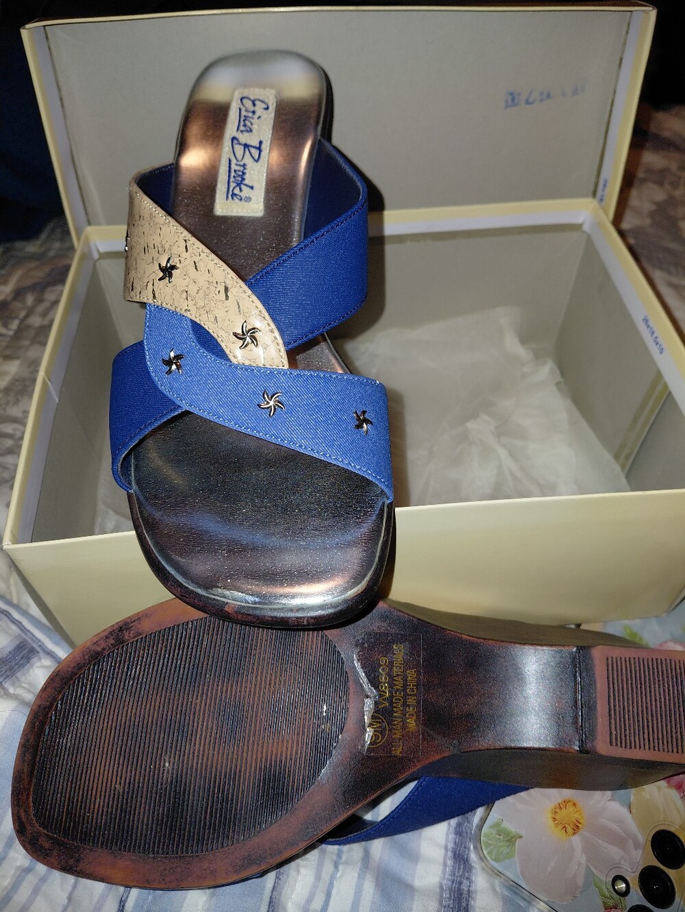 Erica BROOKE VINTAGE WEDGE SLIDES SZ 9 - Picture 4 of 10